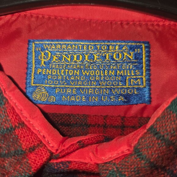 Pendleton Mens Authentic MacDuff Tartan Wool Shirt M Red/Black Plaid Made In USA - Picture 4 of 9